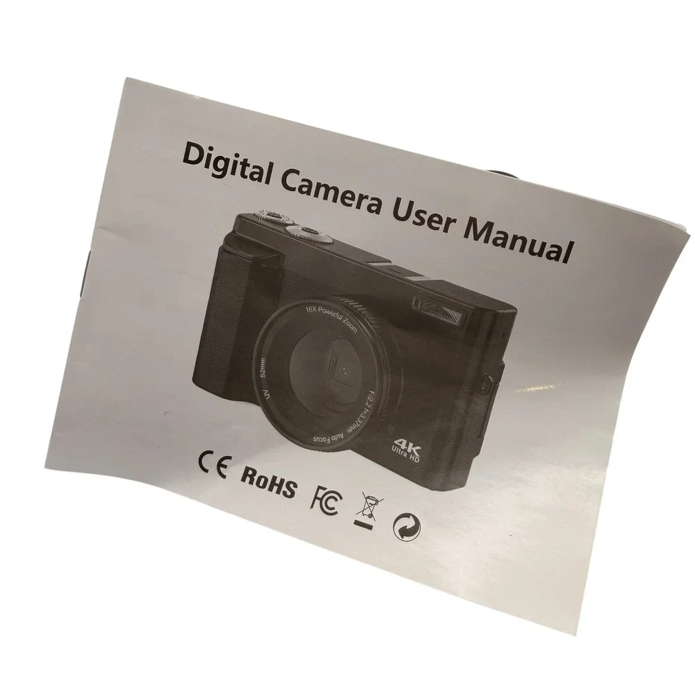 Rohs 4K Digital Camera Kit Ultra HD Black 16X Zoom Vlogging Tech Kids Travel